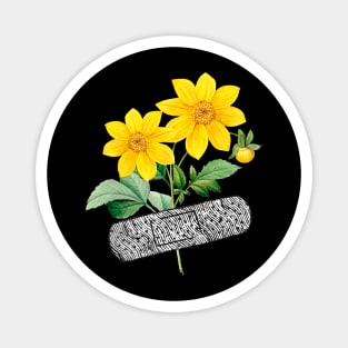 Healing Flower Yellow Dahlia Magnet